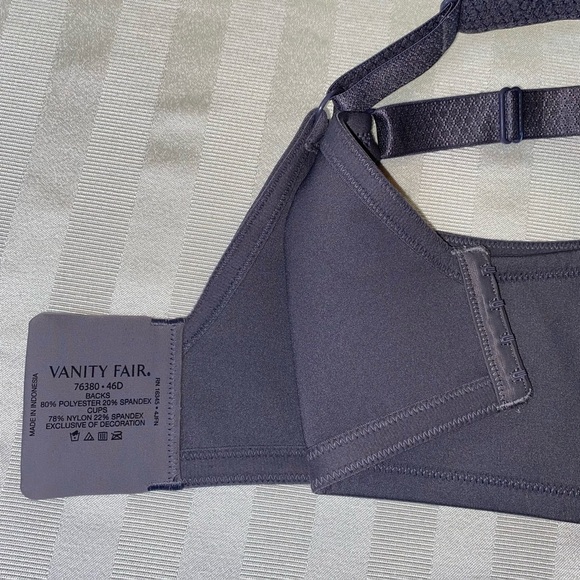Vanity Fair Beauty Back Smoothing Full Figure Bra Sz 46D Steel Violet NWOT 76380 - Picture 10 of 13